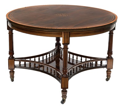 Lot 324 - An Edwardian circular mahogany salon coffee...