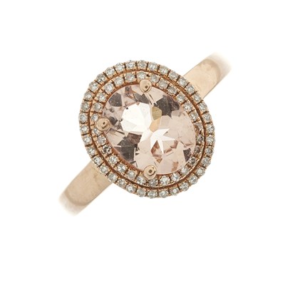 Lot 45 - A 14ct gold morganite and single-cut diamond...
