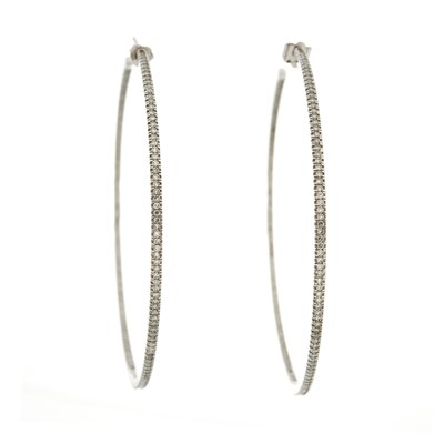 Lot 47 - A large pair of 14ct gold single-cut diamond...