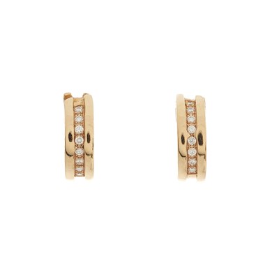 Lot 62 - Bulgari, a pair of 18ct gold brilliant-cut...