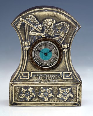 Lot 82 - An Arts and Crafts silver plated and enamelled...