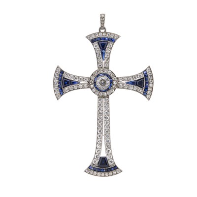 Lot 87 - An Art Deco platinum circular-cut diamond and...