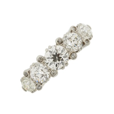 Lot 98 - A mid 20th century platinum, graduated old-cut...