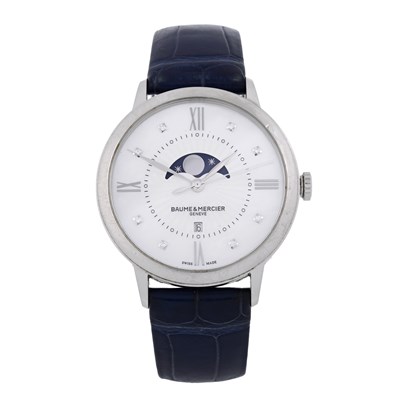 Lot 233 - Baume & Mercier, a stainless steel Classima Moon-phase wrist watch