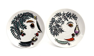 Lot 528 - A pair of Fornasetti Vegetalli pattern plates...