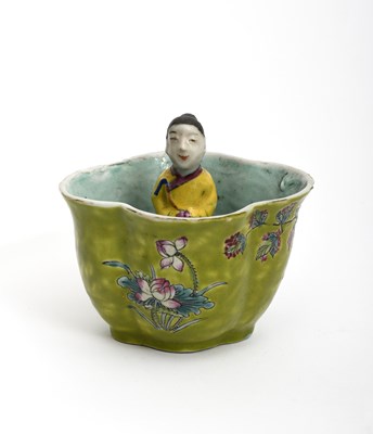 Lot 345 - A Chinese Famile Rose Lotus and Shoulao...