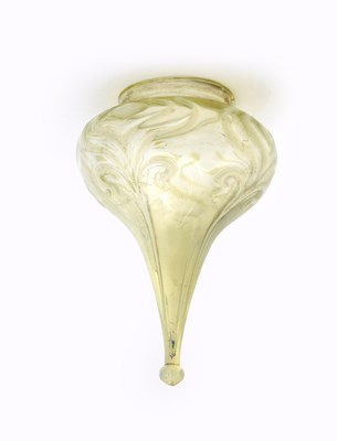 Lot 382 - A John Walsh Walsh vaseline glass teardrop...