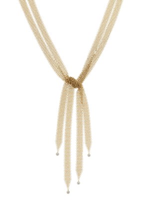 Lot 140 - Tiffany & Co., by Elsa Peretti, an 18ct gold diamond mesh scarf necklace