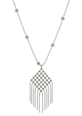 Lot 194 - Tiffany & Co., an 18ct gold mesh pendant necklace