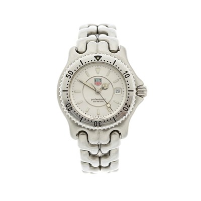 Lot 180 - Tag Heuer, a stainless steel Link bracelet...