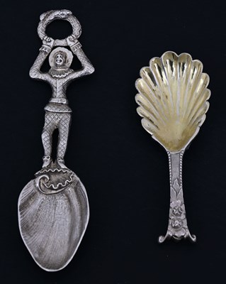 Lot 184 - A George IV cast silver figural spoon, maker's...