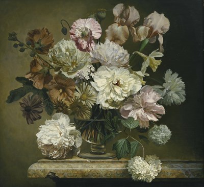 Lot 420 - Bennett Oates (British, 1928-2009), Carnations...