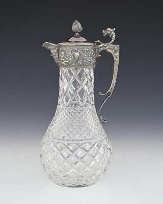 Lot 275 - An Elizabeth II silver-mounted glass claret...
