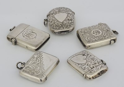 Lot 39 - Five hallmarked silver vesta cases, to include...
