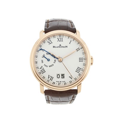 Lot 205 - Blancpain, an 18ct gold rose gold Villeret...