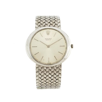 Lot 217 - Rolex, an 18ct gold Cellini Geneve bracelet...