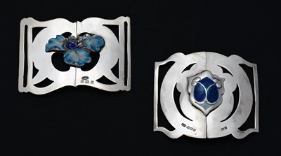 Lot 308 - Two Edwardian Arts & Crafts silver and enamel...