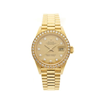Lot 220 - Rolex, an 18ct gold Oyster Perpetual Datejust...