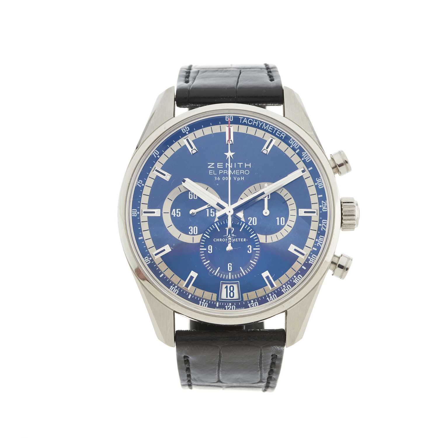 Lot 249 - Zenith, a limited edition stainless steel El...