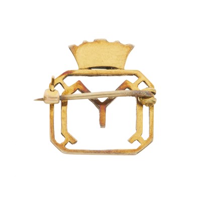 Lot 44 - A mid 20th century enamel monogram M brooch, with provenance to the Duchess of Kent