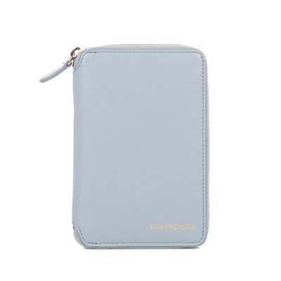 Lot 246 - Balenciaga, a pale blue leather compact zippy...