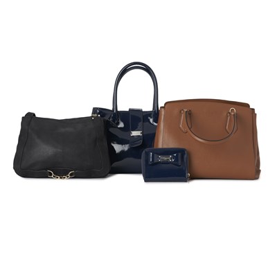 Lot 423 - L K Bennett, three leather handbags and a wallet.