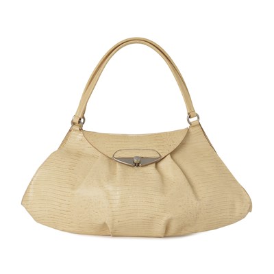 Lot 382 - Furla, a large lizard embossed leather handbag.