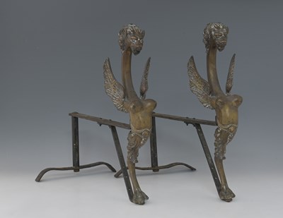 Lot 630 - A pair of Renaissance revival cast brass and...