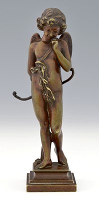 Lot 139 - Felix Sanzel (French, 1829-1883), Winged Cupid,...
