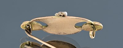 Lot 30 - An Arts & Crafts gold pearl and enamel brooch, attributed to Archibald Knox