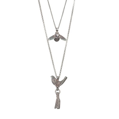 Lot 505 - Wright & Teague, two silver pendant necklaces.