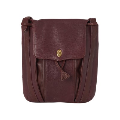 Lot 303 - Cartier, a Must de Cartier Bordeaux drawstring handbag.