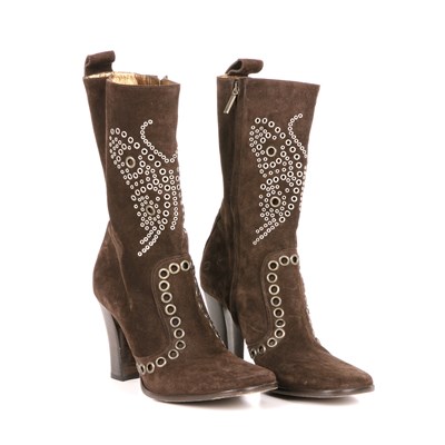 Lot 309 - Dolce & Gabbana, a pair of brown suede...