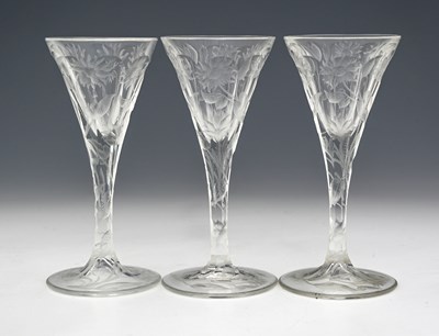 Lot 165 - A set of three Ludwig Moser intaglio cut glass...