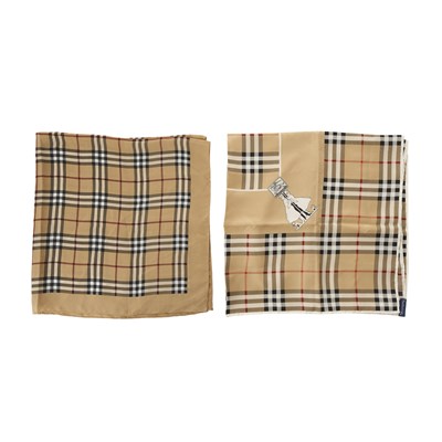 Lot 301 - Burberry, two vintage Nova Check silk scarves.