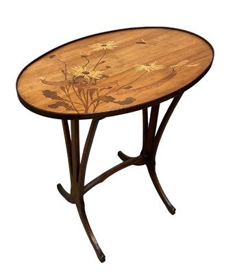 Lot 124 - Emile Galle, an Art Nouveau marquetry inlaid...