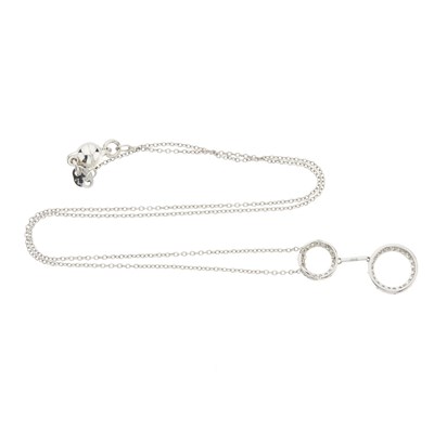 Lot 94 - An 18ct gold brilliant-cut diamond double hoop and bar pendant necklace