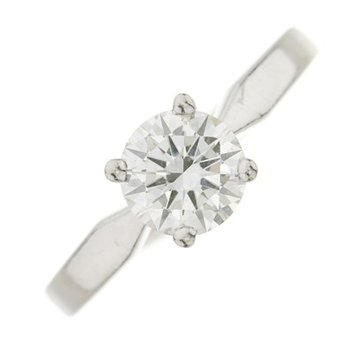 Lot 170 - A platinum brilliant-cut diamond single-stone ring