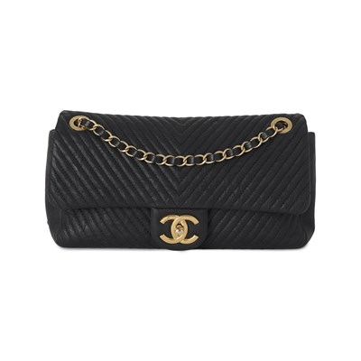 Lot 321 - Chanel, a Chevron Quilted Single Flap handbag.