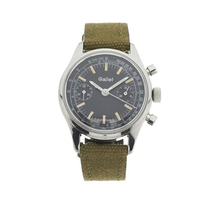 Lot 224 - Gallet, a stainless steel chronograph wrist watch