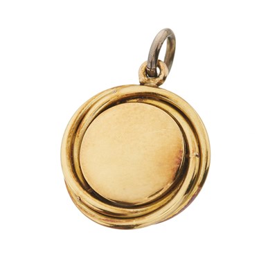 Lot 5 - A late Victorian 15ct gold old-cut diamond and blue enamel locket pendant