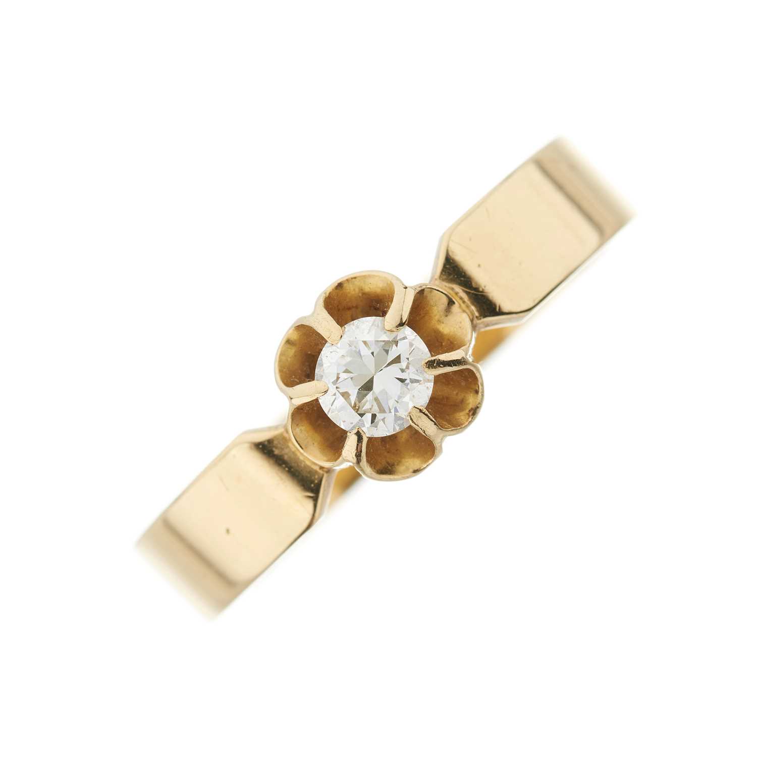 Lot 3 - An early 20th century 18ct gold brilliant-cut diamond single stone ring