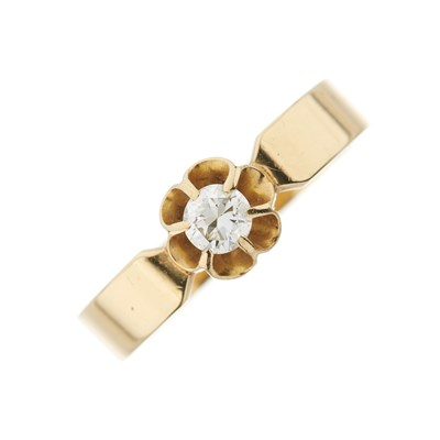 Lot 3 - An early 20th century 18ct gold brilliant-cut diamond single stone ring