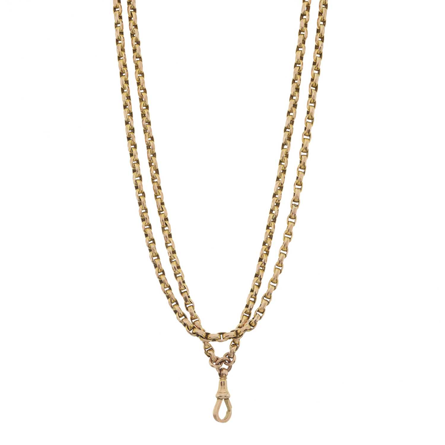 Lot 21 - An early 20th century 9ct gold longuard chain