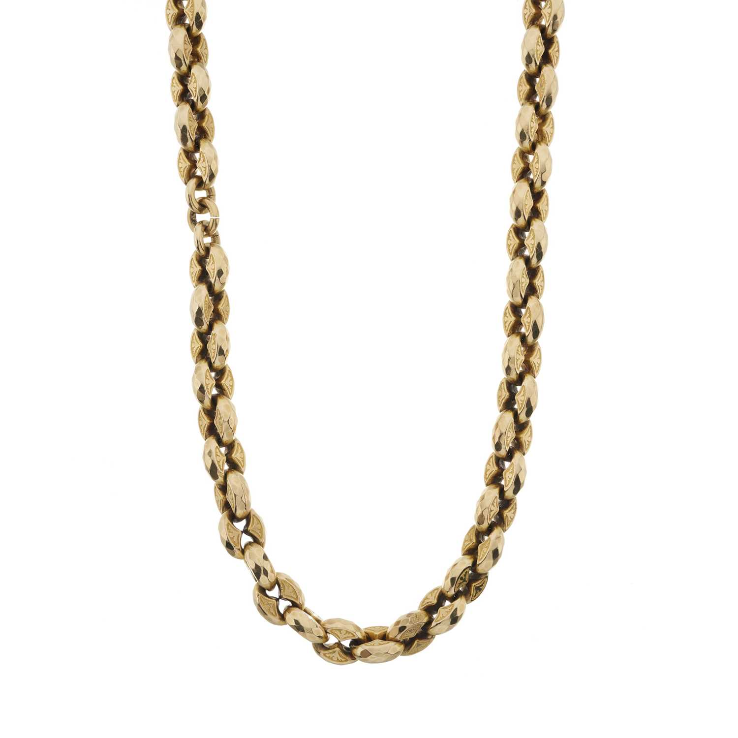Lot 55 - A Victorian 9ct gold fancy-link Albert chain