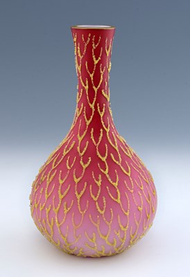 Lot 164 - Harrach, a Bohemian Coraline glass vase, circa...