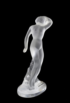 Lot 727 - Lalique, Statuette Dans Bras Baisse, a glass...
