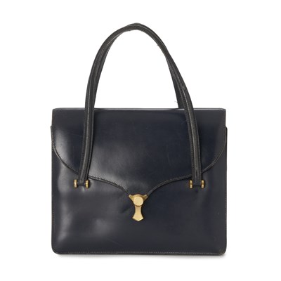 Lot 411 - Hermes, a vintage 1962 Gachette box calf leather handbag.