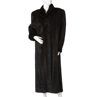 Lot 532 - Saga, a full-length chevron mink coat.