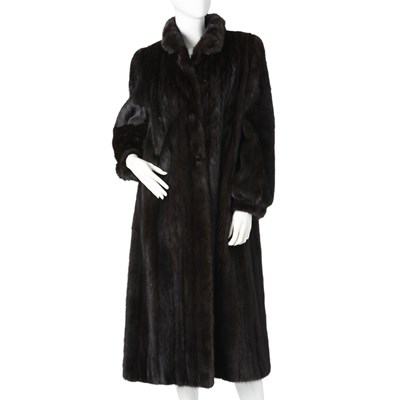 Lot 516 - A full-length dark ranch mink coat.